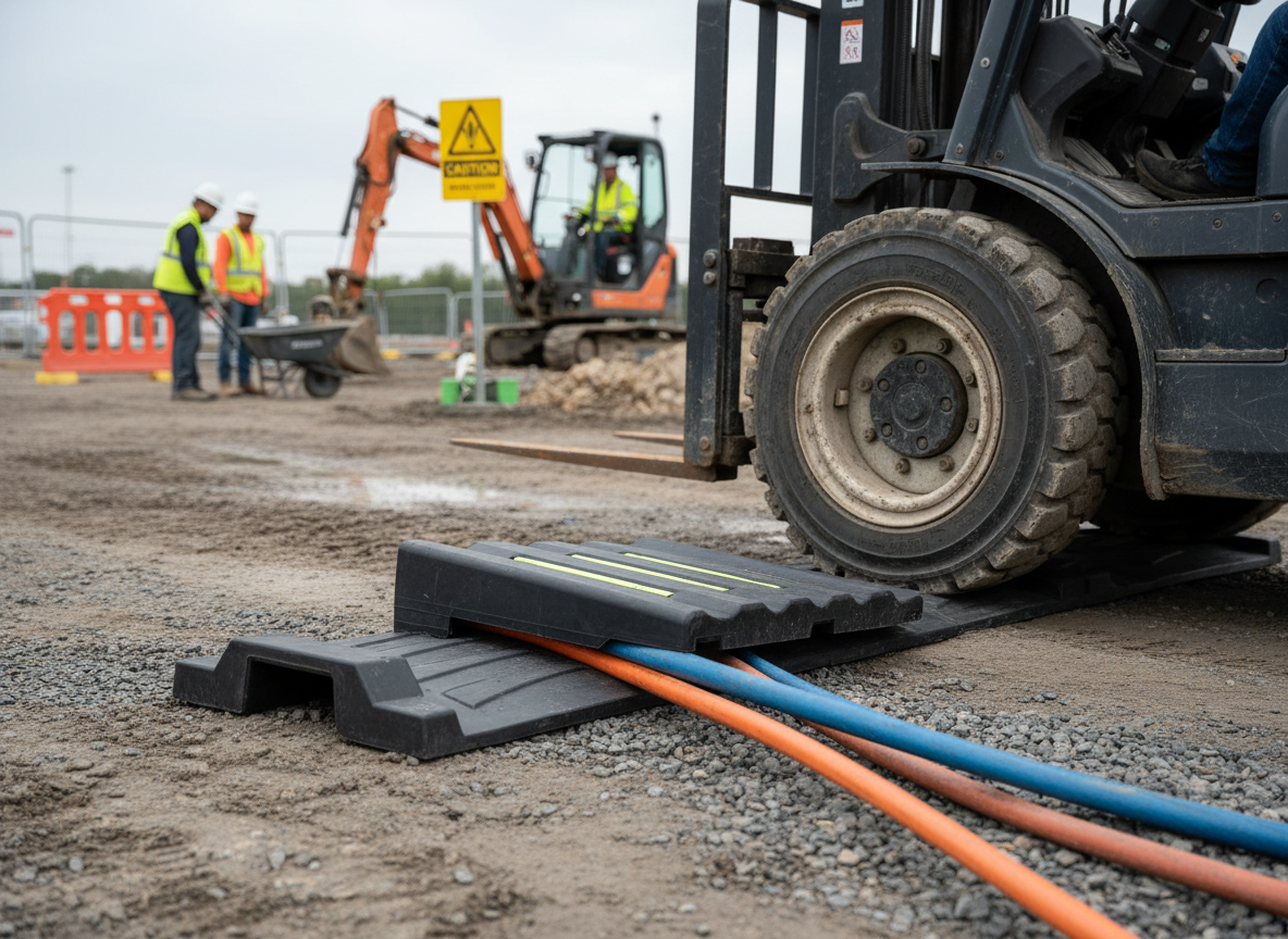 Premium Hose and Cable Ramp - Heavy Duty 550 x 300 x 135 mm, 44 Tonnes Capacity for Cable Protection