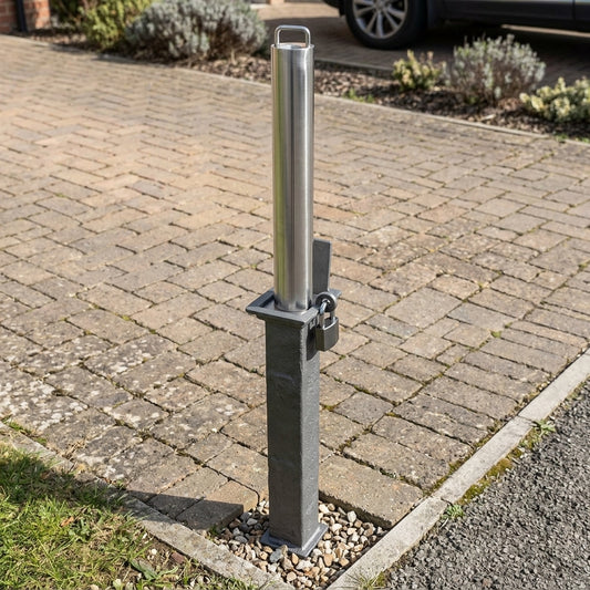 Telescopic parking post, 500–900mm above ground, 76–114mm diameter