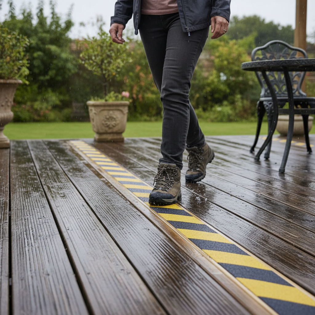 Premium Heavy Duty Anti-Slip Decking Strips 50mm - GRP Non-Slip Hazard Protection for Outdoor Safety