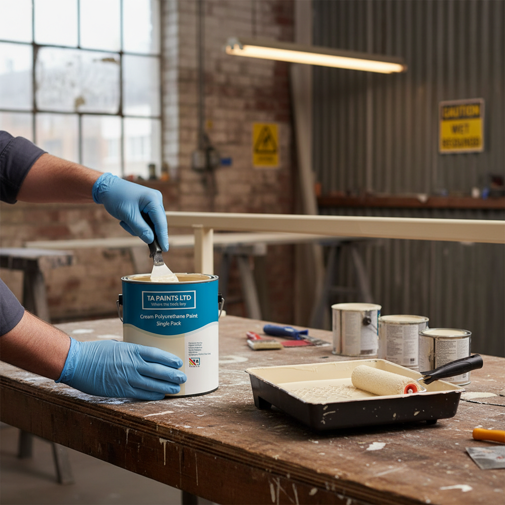 Premium High-Performance Cream Polyurethane Paint for Interior and Exterior Surfaces - Durable, UV Resistant, Multi-Surface Compatibility