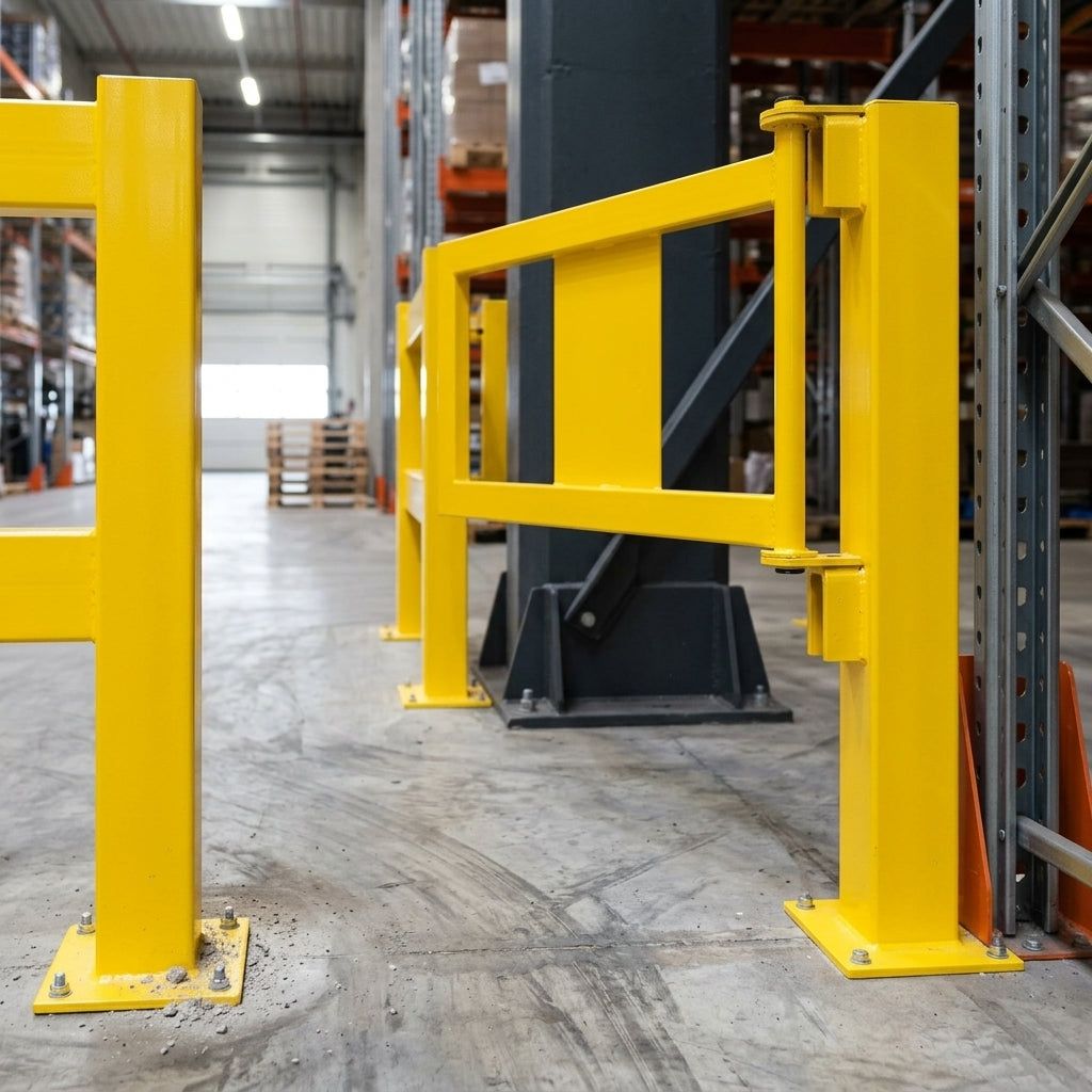 835 × 475mm railing system gate, steel, powder-coated yellow (view 2)