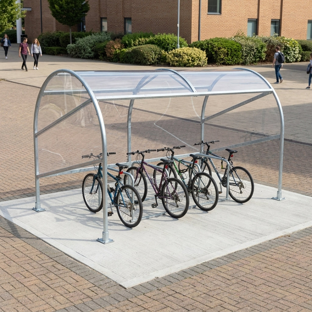 Cycle Shelter Tunnel for 10 Bikes - Modular Design