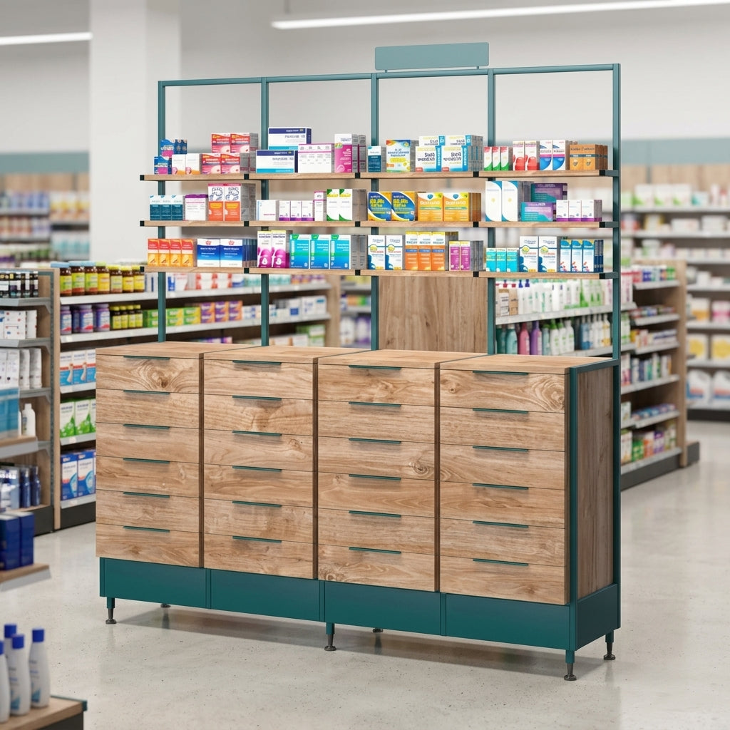 2000mm Pharmacy Checkout Wall Cabinet