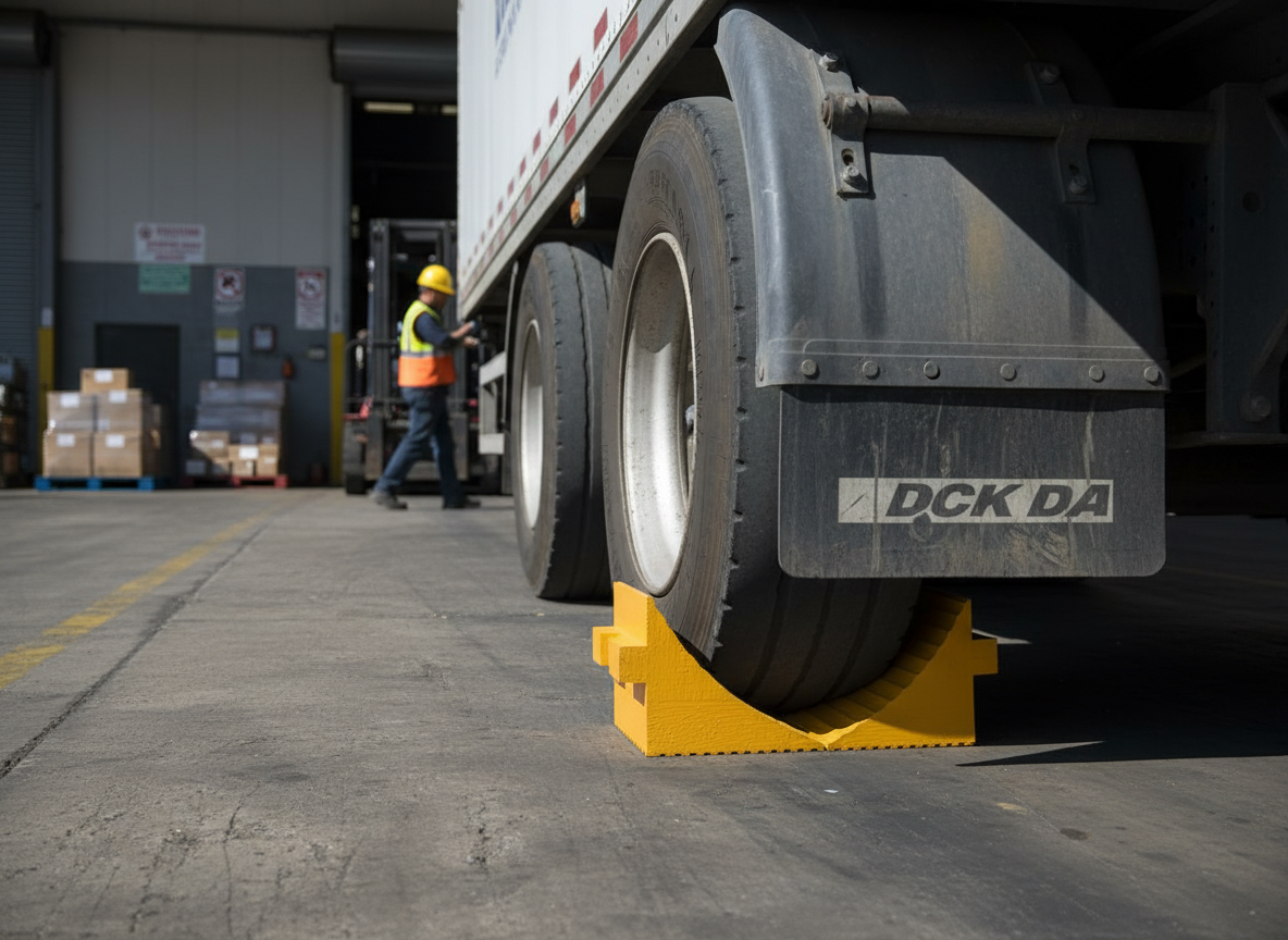 Premium Heavy Duty Vehicle Wheel Chock - Solid Rubber Construction, 250 x 190 x 200 mm, 44 Tonnes Max Load