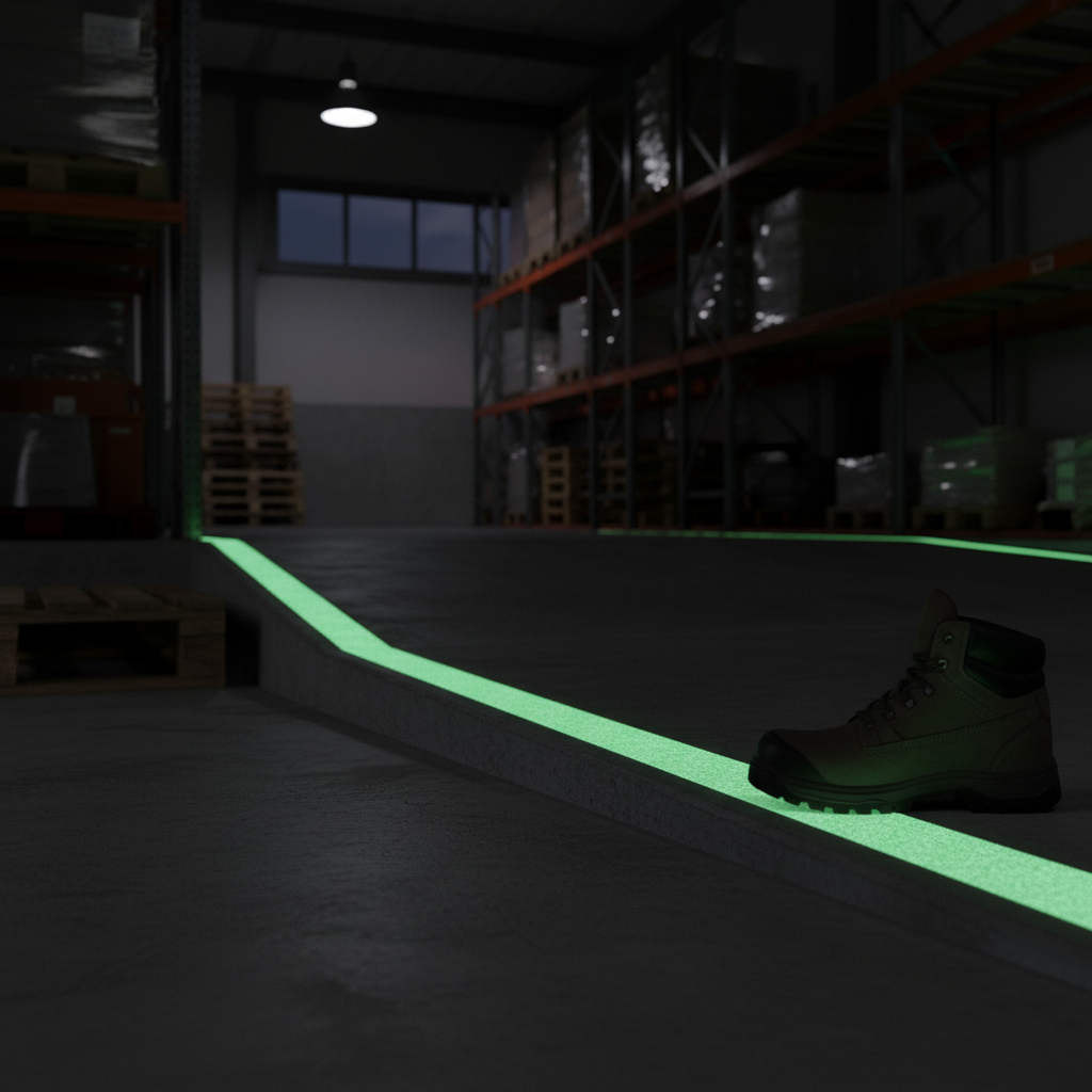 High-Performance Anti-Slip Tape Roll - Luminous Glow in the Dark, 2" x 5 Meters with Strong Adhesive for Safe Steps