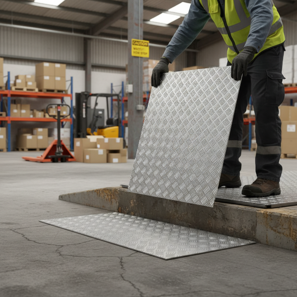 Premium Aluminium Chequer Plate 2000mm x 1000mm x 2mm - Heavy Duty Five Bar Tread Plate for Flooring and Trailers