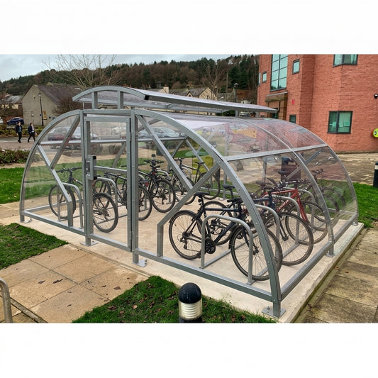 20-Cycle Bike Shelter with Vented Roof & Steel Frame