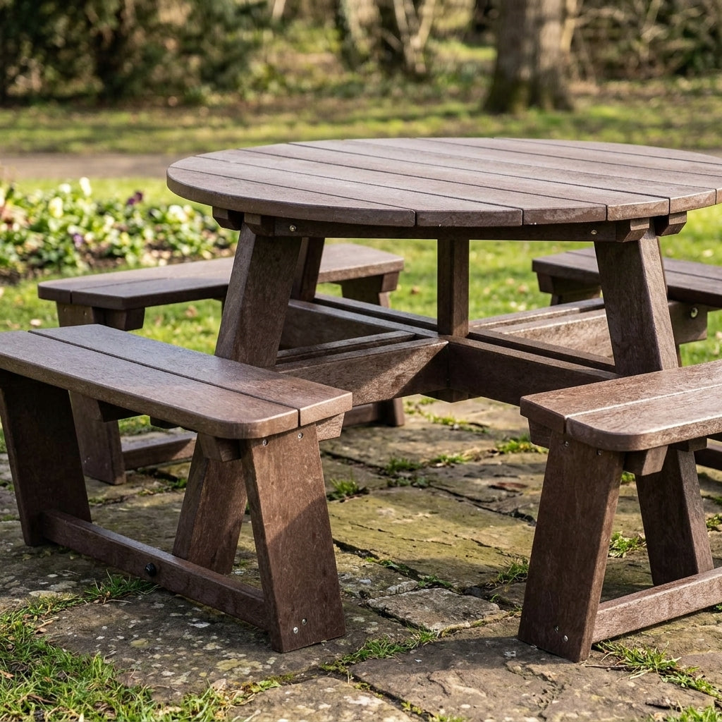 1200mm Round Picnic Table Recycled Plastic (view 2)