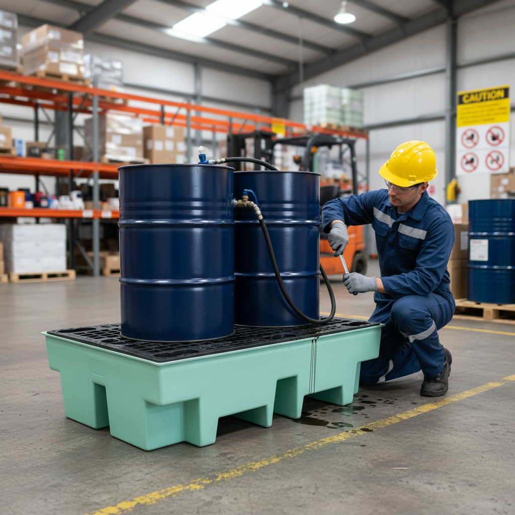 (Clearance) Mint Green Double Drum Spill Pallet - BP2 || 240ltr Sump Capacity