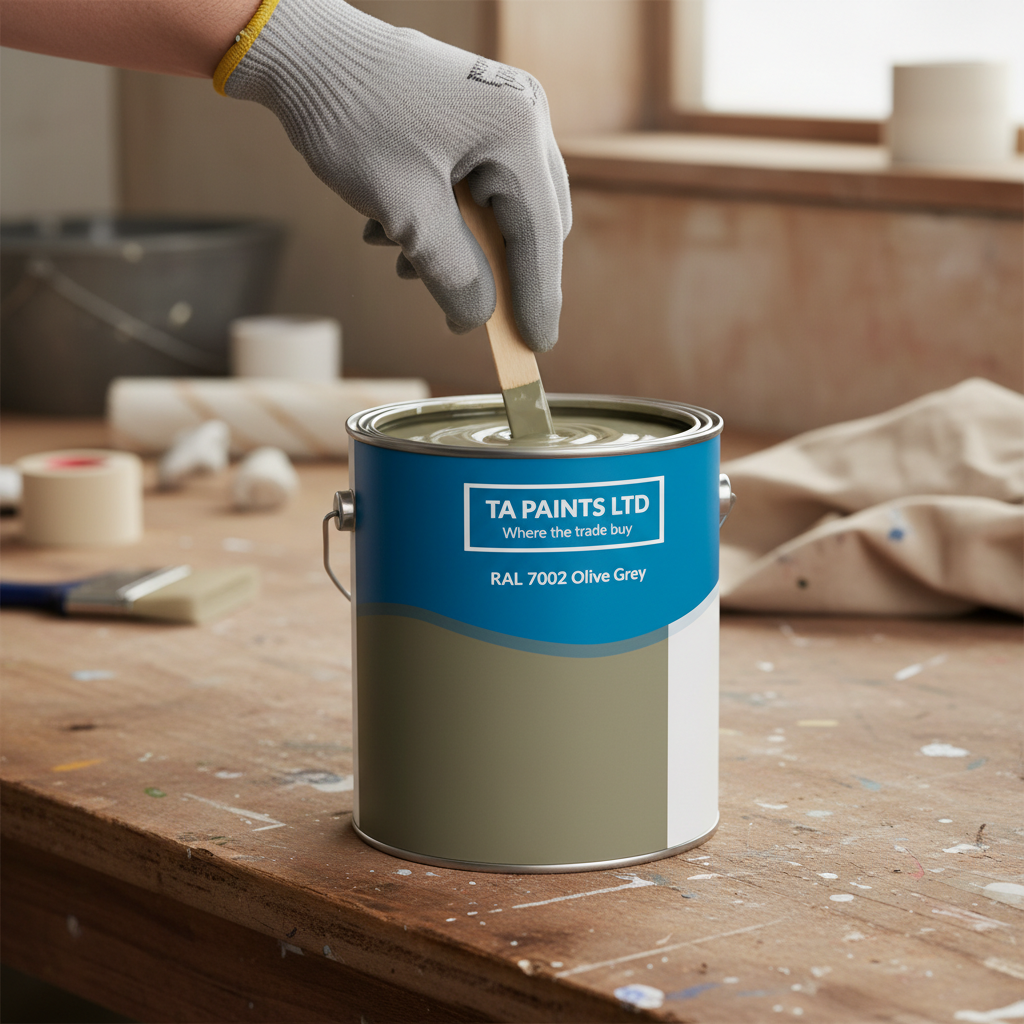 High-Performance Universal PU Enamel Paint in Olive Grey - Durable, Quick-Drying, Suitable for Metal, Wood, and Concrete Surfaces