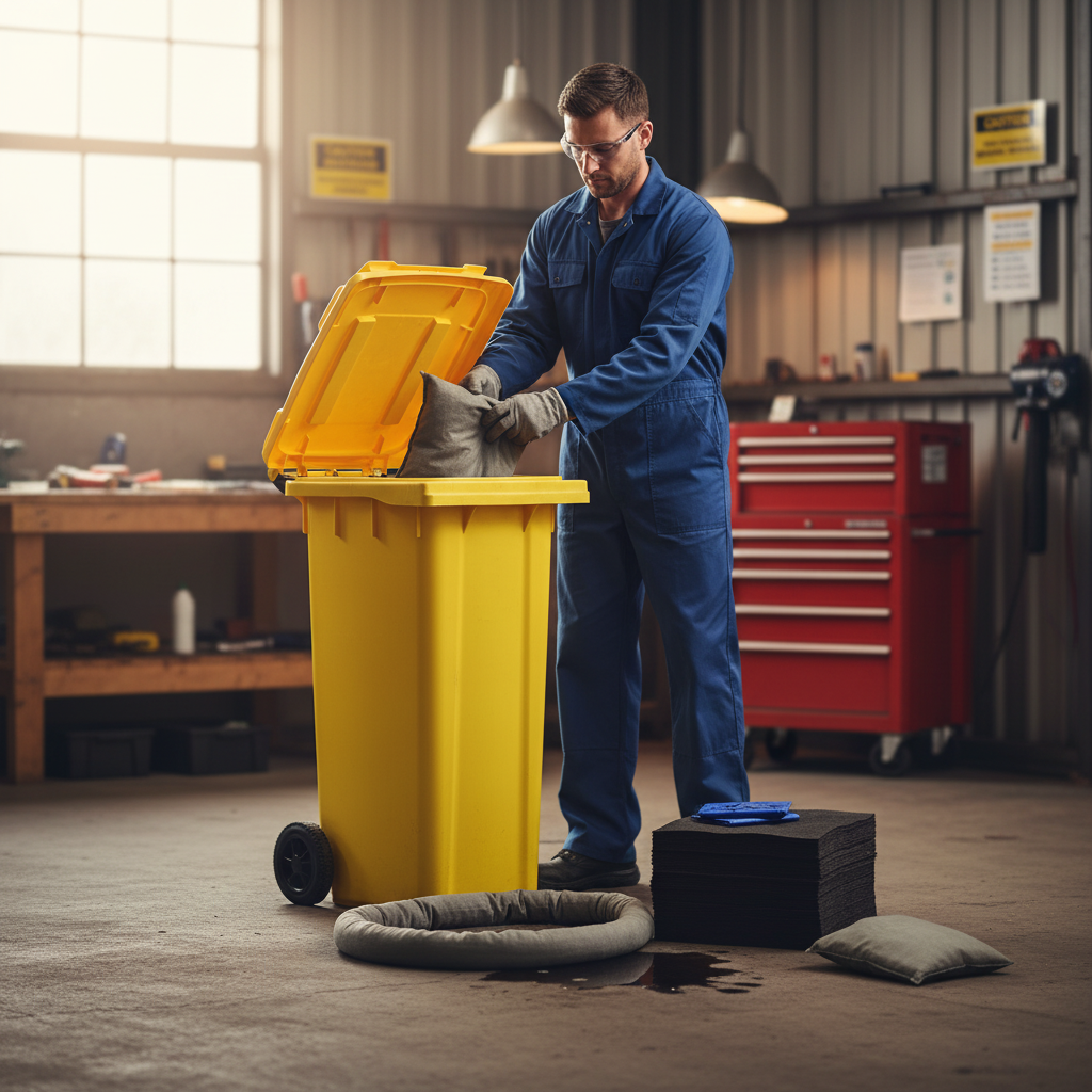 Maintenance Spill Kit Two Wheel Bin with Hinged Lid - M120SK || 120ltr Absorbency