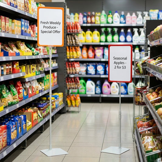 Telescopic Sign for Retail Shelving – A3, A4, A5