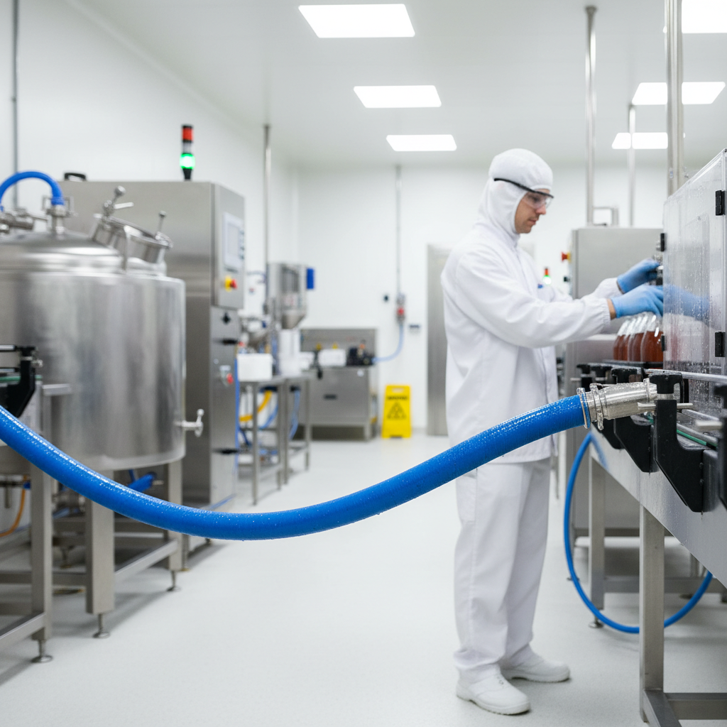 Premium 6 Bar Food and Drink Hose Assembly - Flexible NR Rubber with FDA Approval for Beverage Transfer