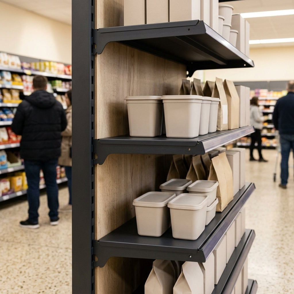 2.4m High Wood Effect Wall Bay Shelving 570mm Depth (view 2)