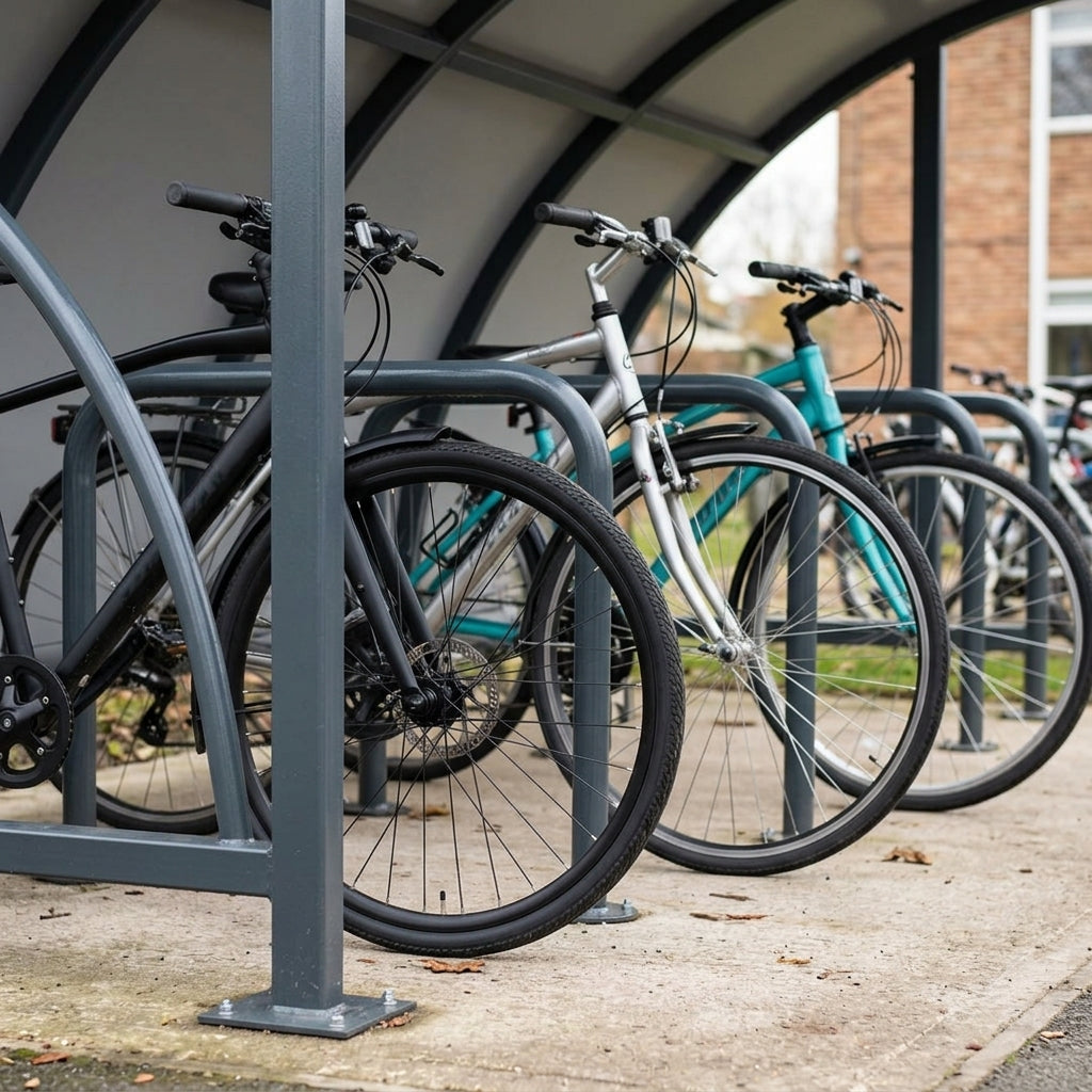 Galvanised Steel Cycle Shelter, 2m Wide, 1–5m Length (view 2)