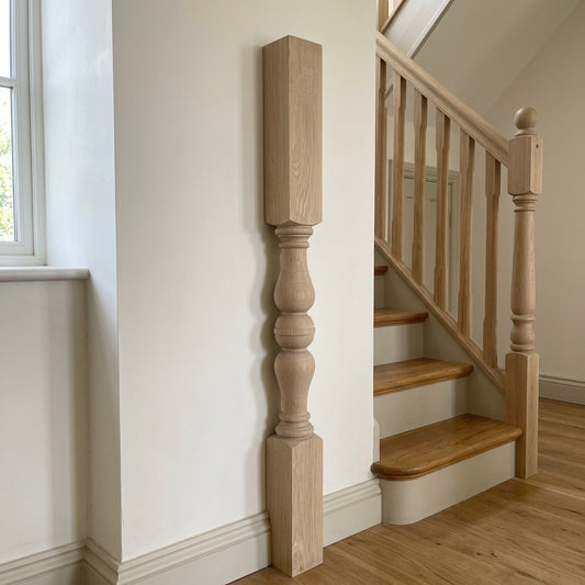 115mm x 1500mm Half Newel Post - Oak