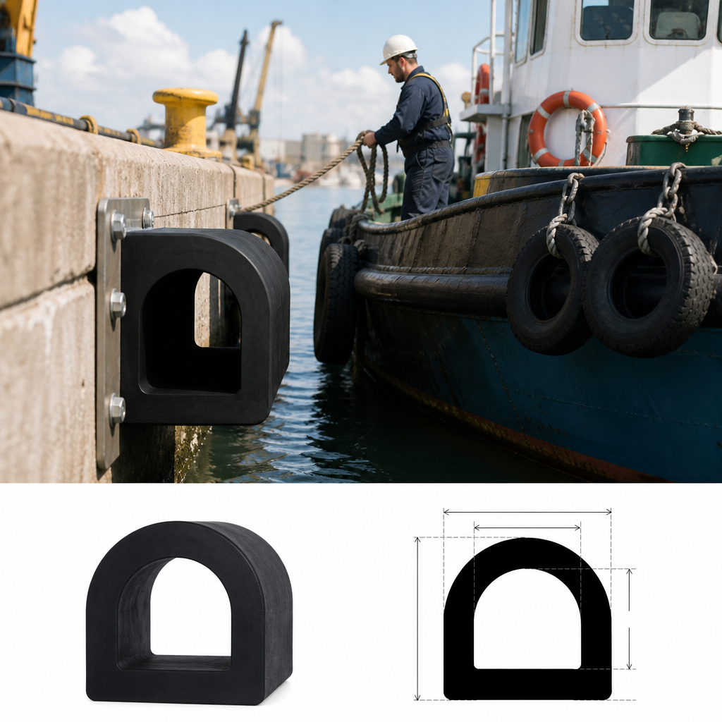 Hollow EPDM Rubber D Fender 3m Length for Marine Applications