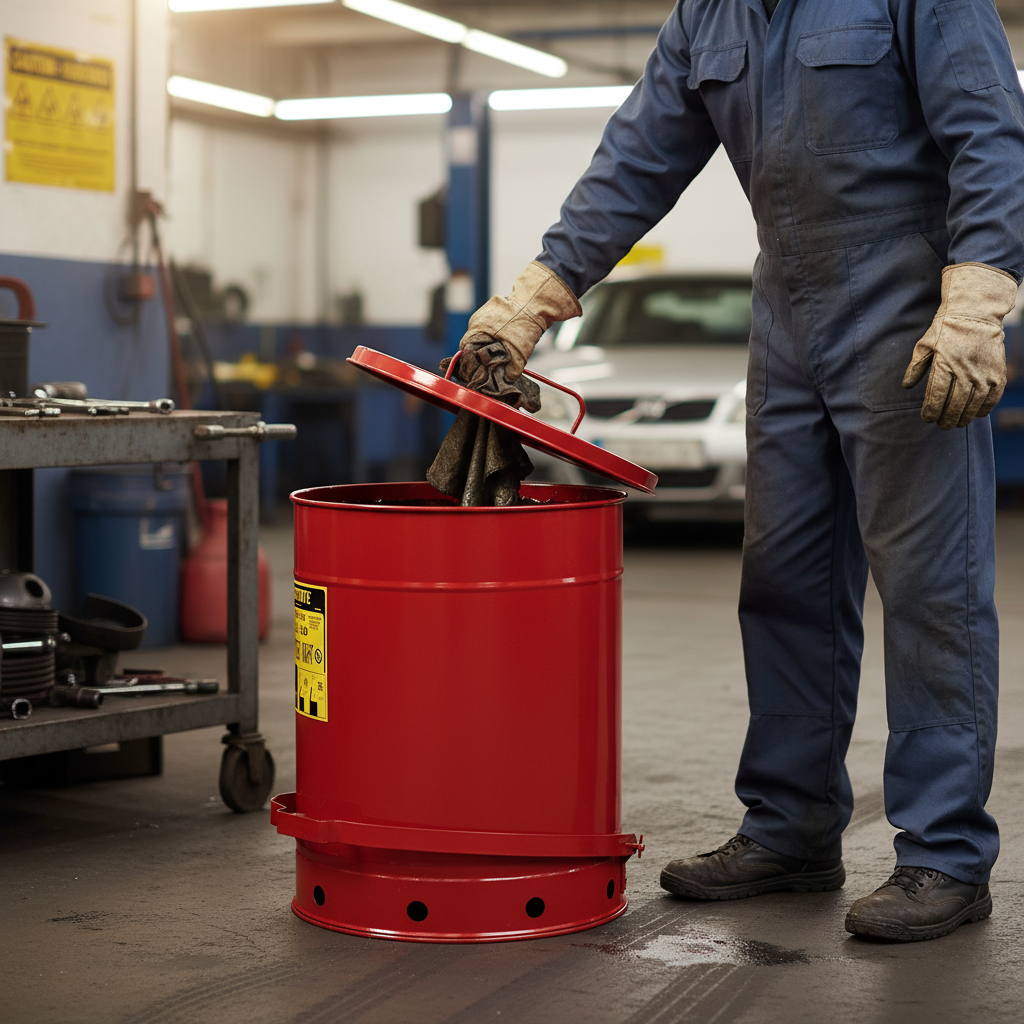 52ltr Justrite® Oily Waste Can - 09500 ||Foot Operated