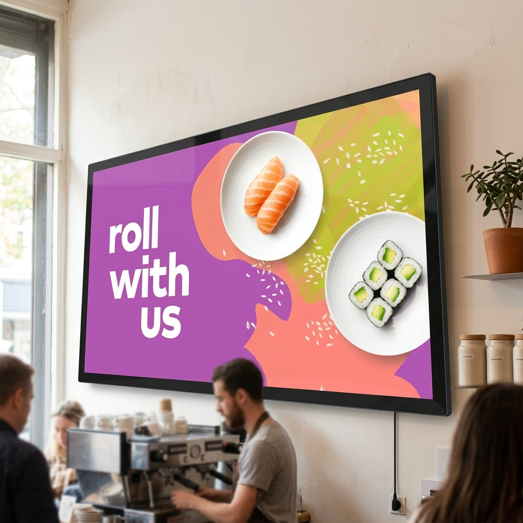 Slimline Digital Signage Display with Built-in Android Media Player