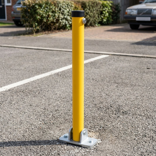 60mm Fold Down Lockable Parking Post with Push Lock