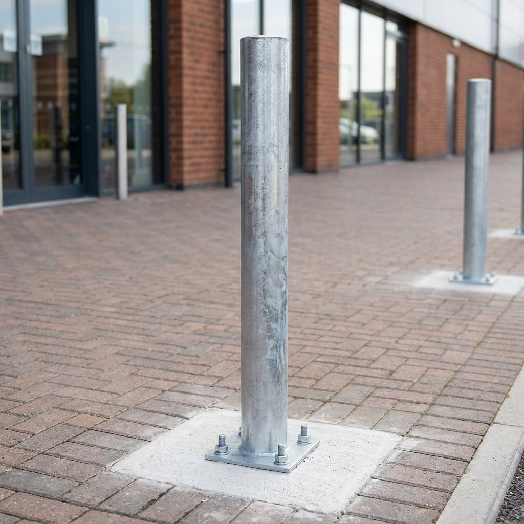 1000mm galvanised mild steel bollard – fixed perimeter barrier