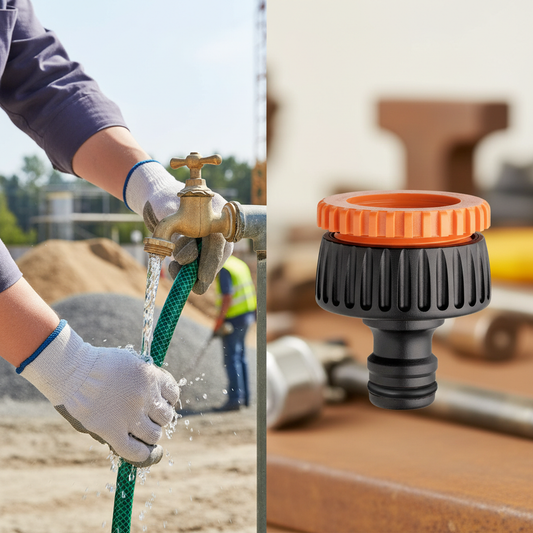 Premium 1" and 3/4" Threaded Bib Tap Connector for Quick-Click Couplings with Washer for Water Tight Seal