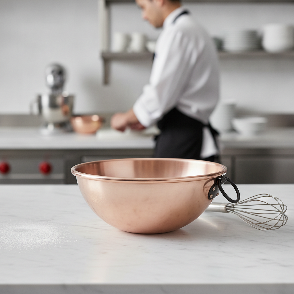 Copper Egg Whites Bowl 200mm for Efficient Mixing