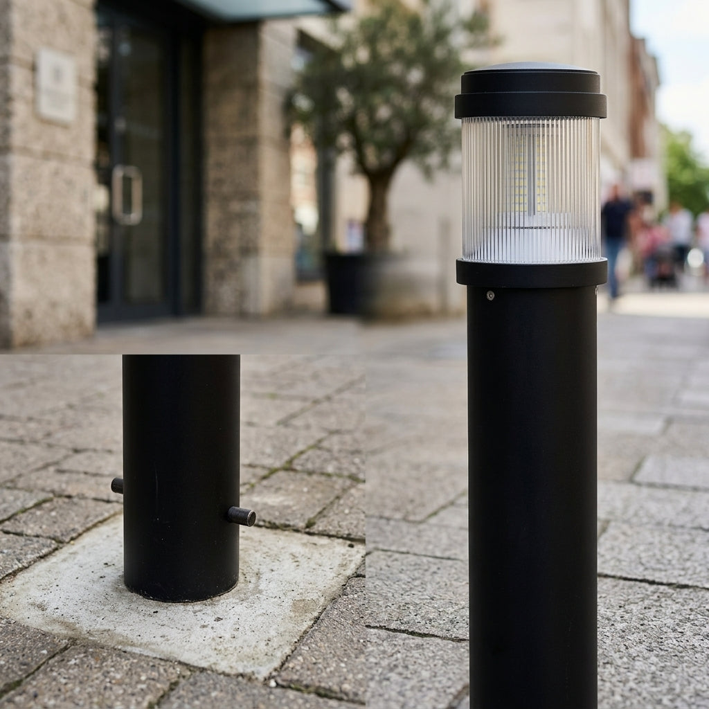 Illuminated bollard with 19W corn lamp and polycarbonate diffuser (view 2)