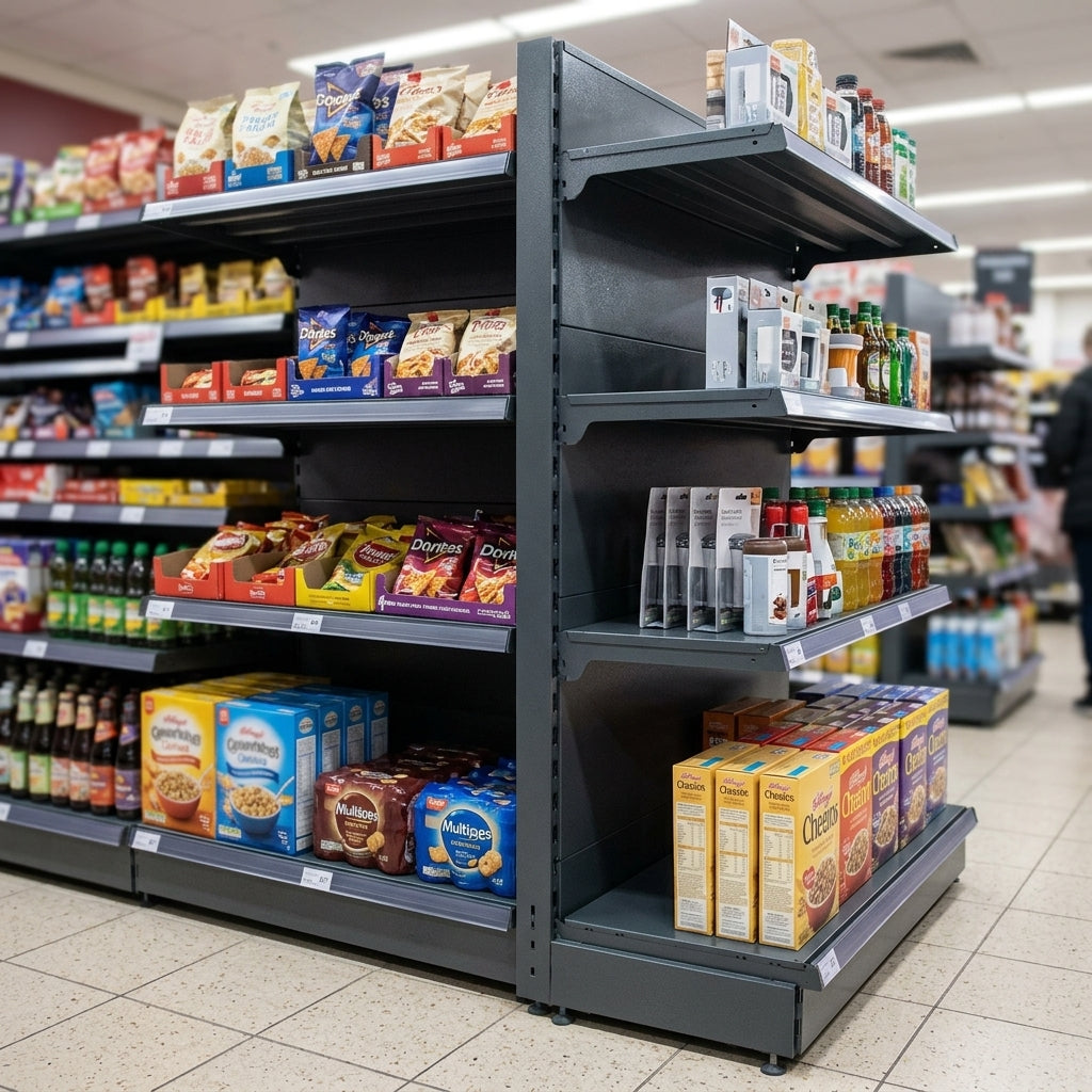 2.1m Double-sided Gondola Bay with 370mm Base Shelf (view 2)