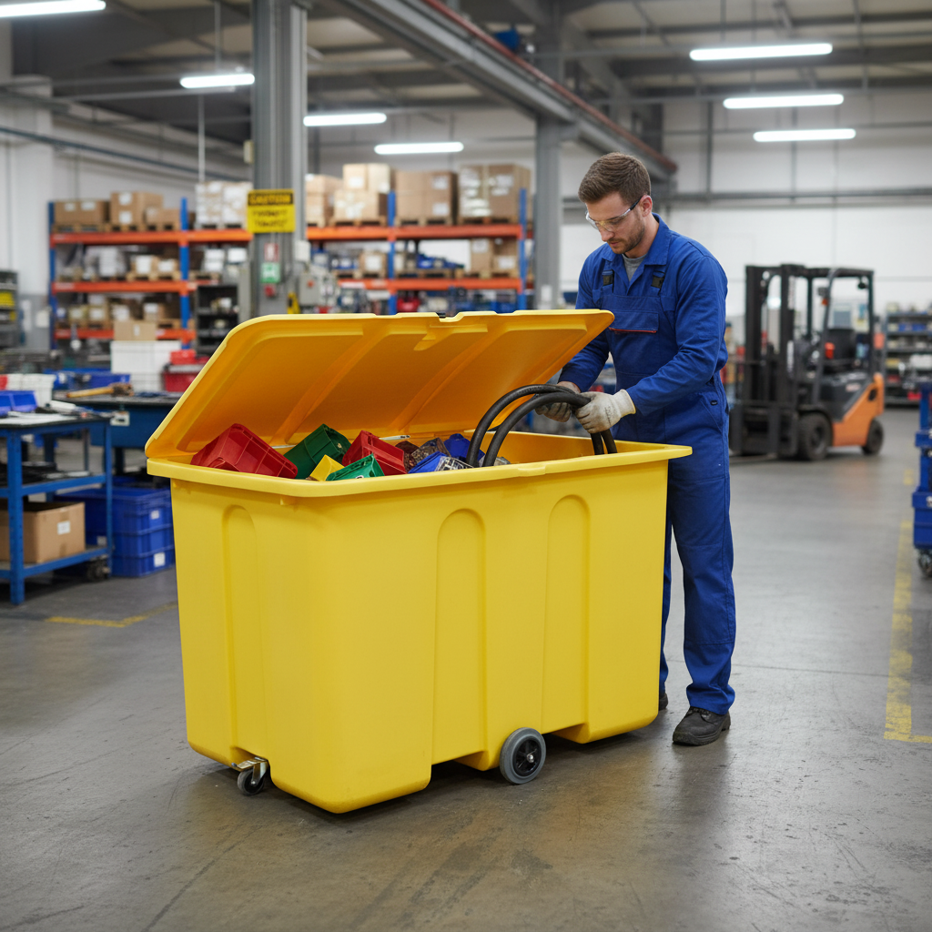 1400ltr Wheeled Storage Container on Castors - PSB3W ||L1630 x W1170 x H1165mm
