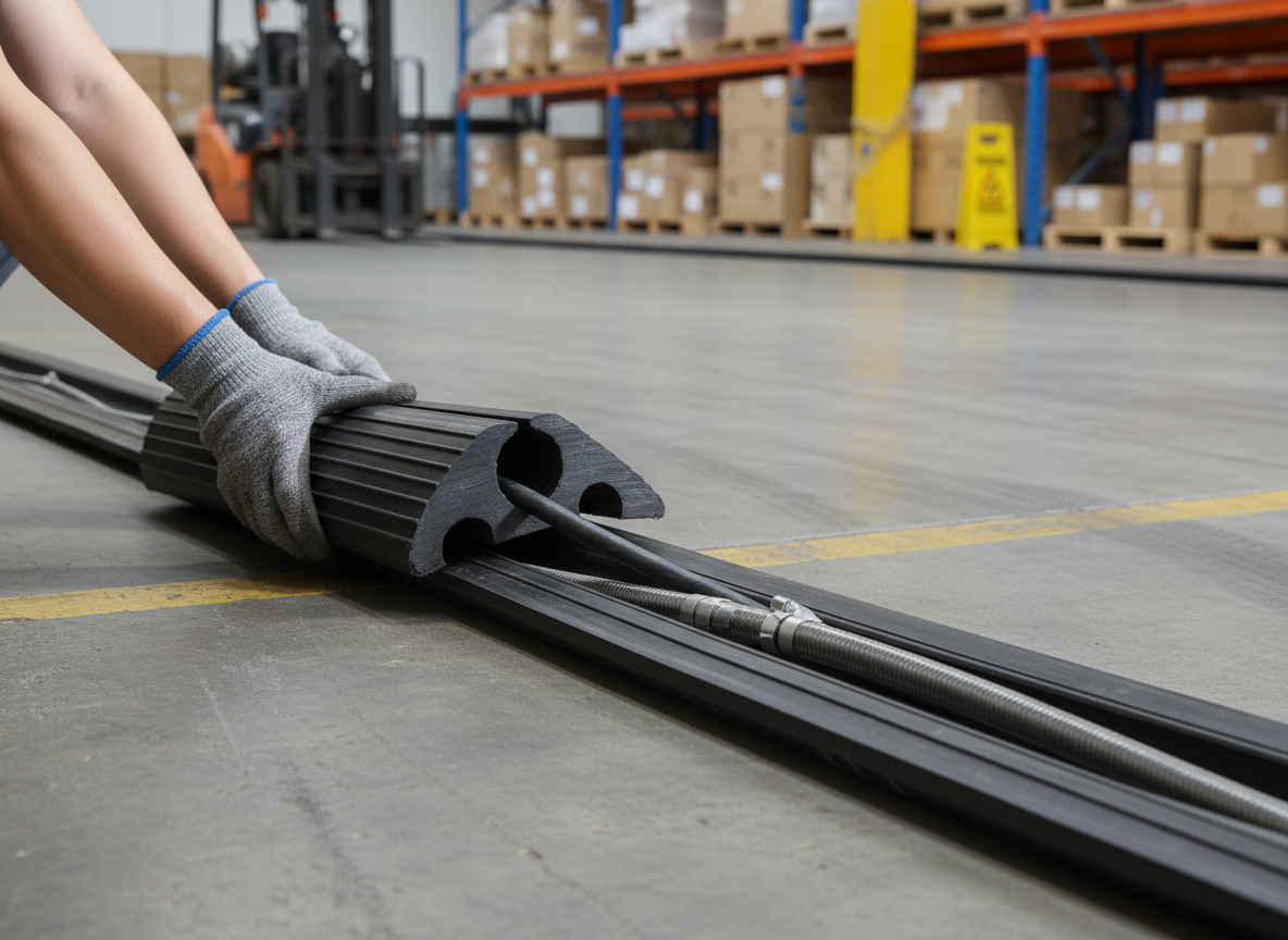 Premium Heavy Duty Cable Protection Ramp - 9m Long, 100 x 30 mm with 20mm Cable Capacity for Pedestrians and Light Traffic