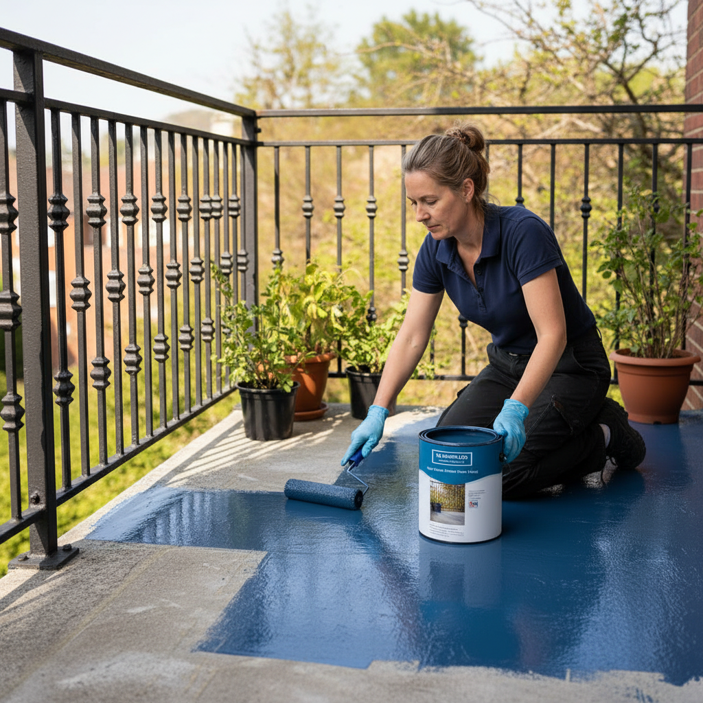 Premium Single-Pack Balcony Floor Paint - Durable, Weather-Resistant Coating for Various Surfaces