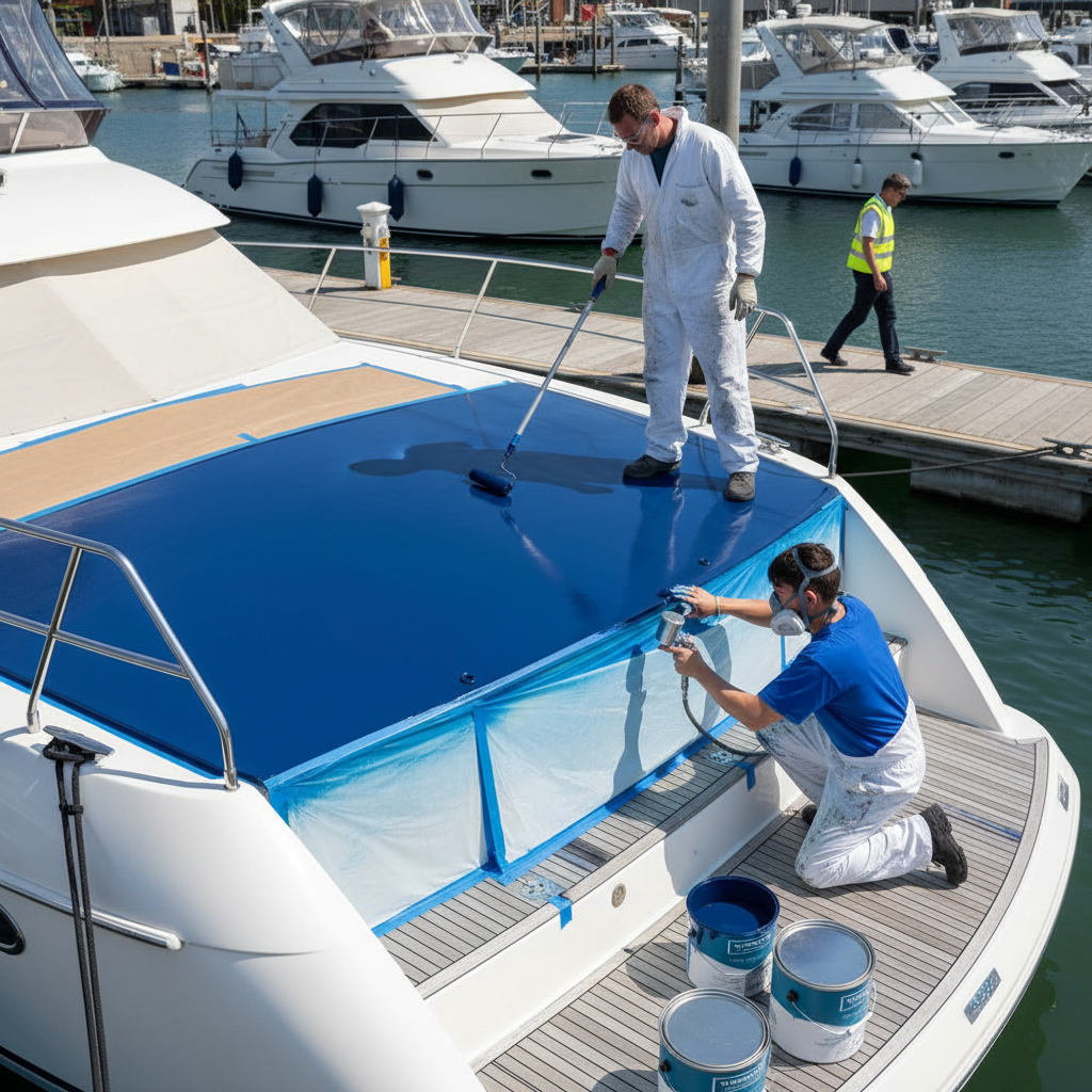 Professional Two-Pack Epoxy Marine Deck Paint - High Chemical Resistance, Weatherproof Finish for Marine Applications
