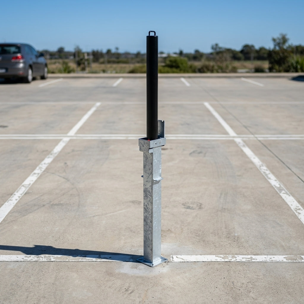 Telescopic bollard 745mm galvanised with security lock