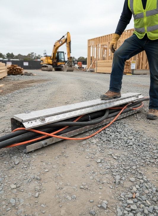 Premium Aluminium Tunnel Hose and Cable Ramp Accessory with Solid Stopped Grids for Heavy Duty Applications