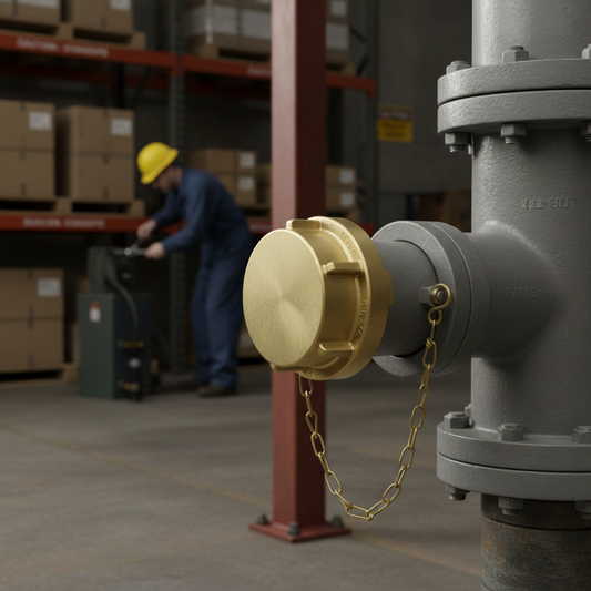 Premium Brass Blank Cap with Chain for Storz Couplings - Durable and Secure Closure Solution