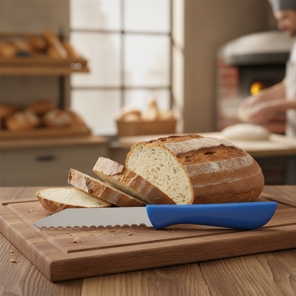 Plastic German Bread Knife with 8cm Stainless Steel Blade for Bakeries