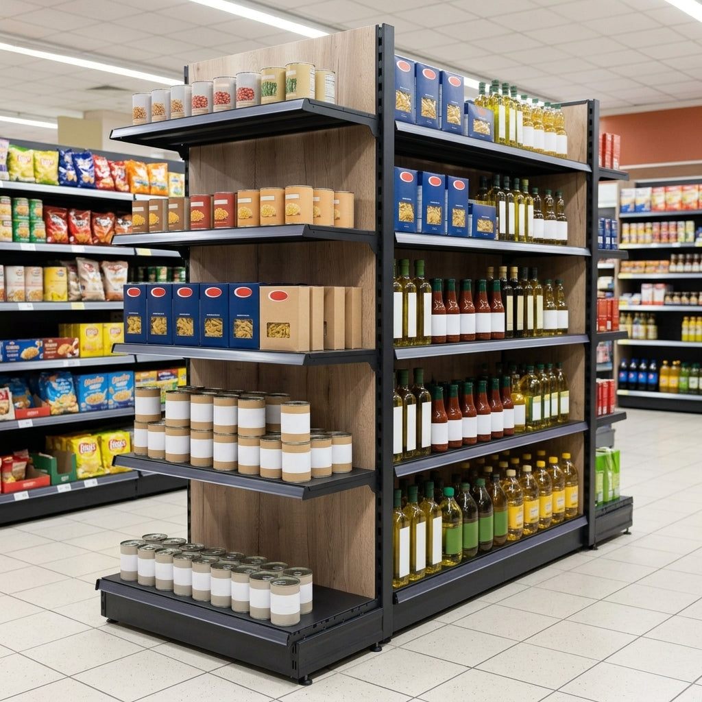 1.8m High Double-Sided Gondola Shelving Bay, 370mm Base