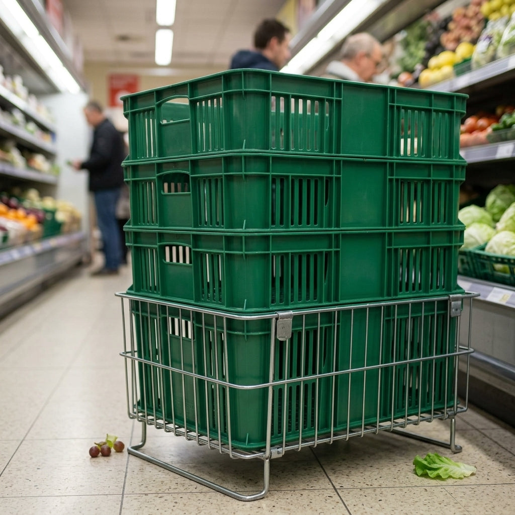 600 x 410mm plastic fruit & veg basket, 150mm deep (view 2)