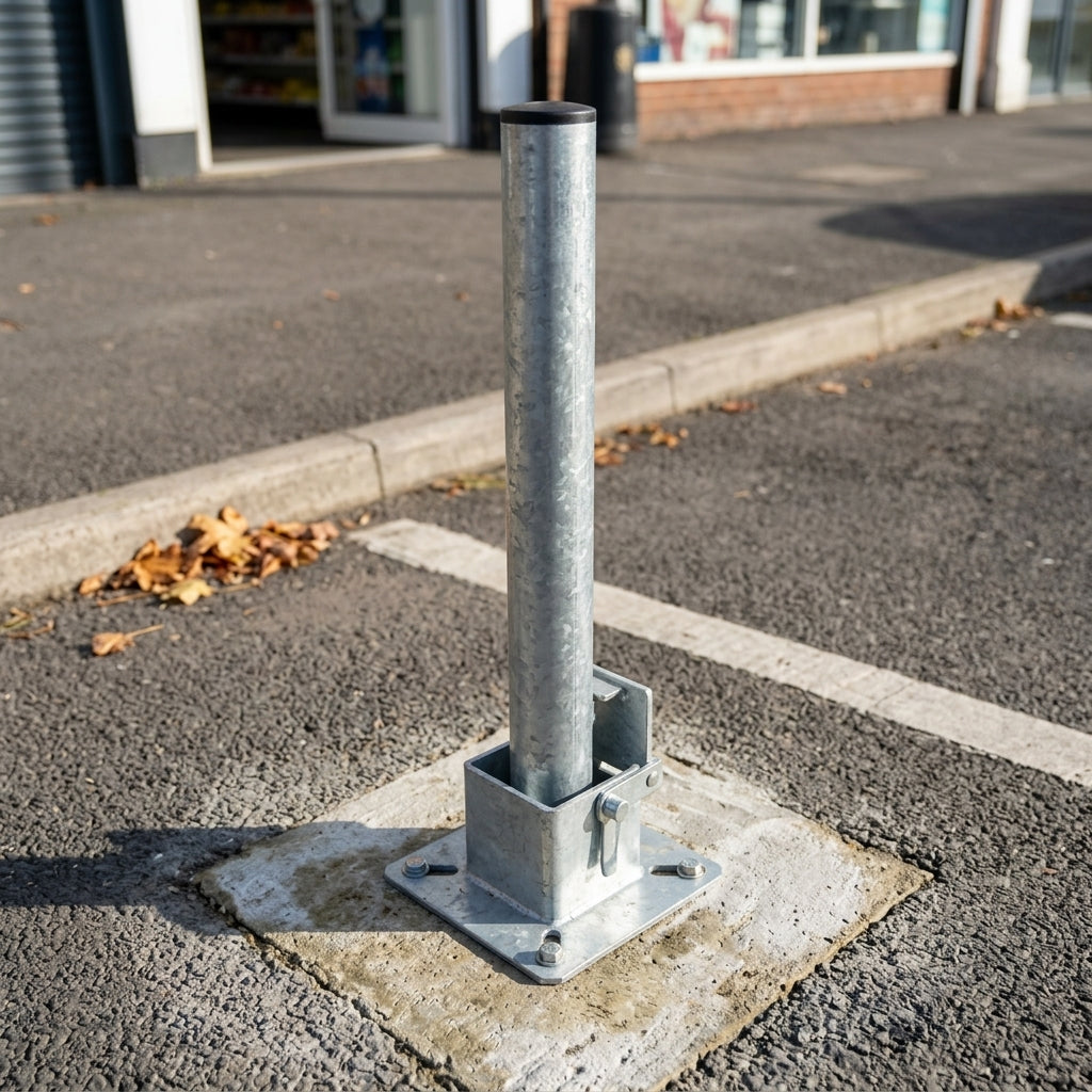 750mm Removable Galvanised Steel Bollard – 60–193mm Diameter (view 2)