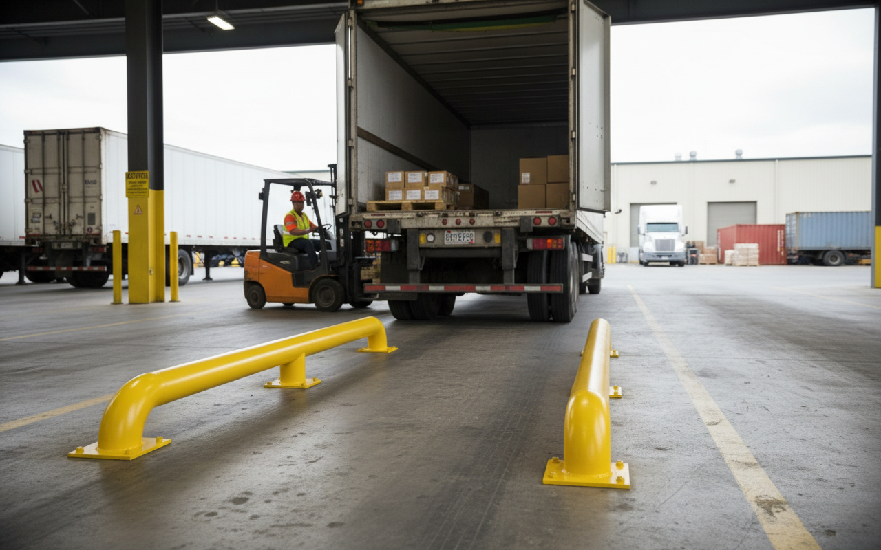 Premium Heavy Duty Steel Wheel Guide 2070 x 600 x 365 mm for Enhanced Loading Dock Efficiency