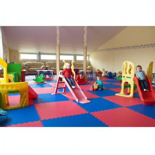 Premium 20mm Tatami Play Centre Mats - Reversible Red and Blue with High-Density Foam