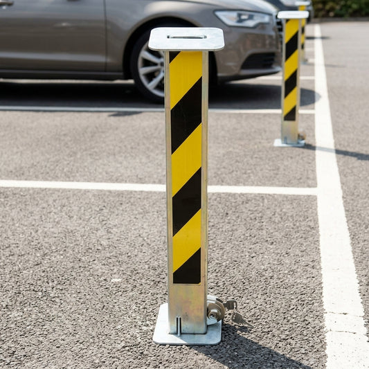 70×70mm telescopic parking post, 550mm extension, steel