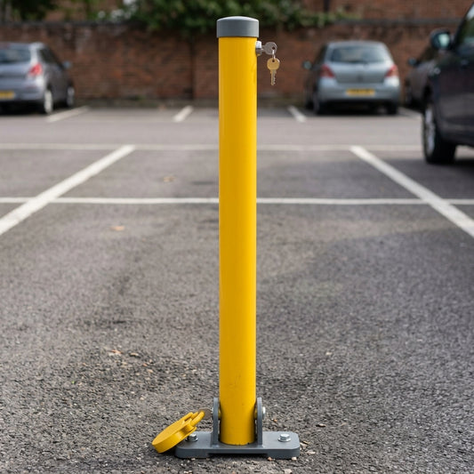 Fold Down Lockable Parking Post with Fire Brigade Access