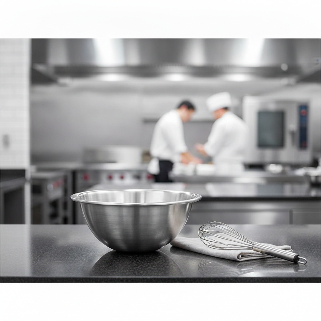 Stainless Steel Round Bottom Whipping Bowl 10L for Professional Kitchens