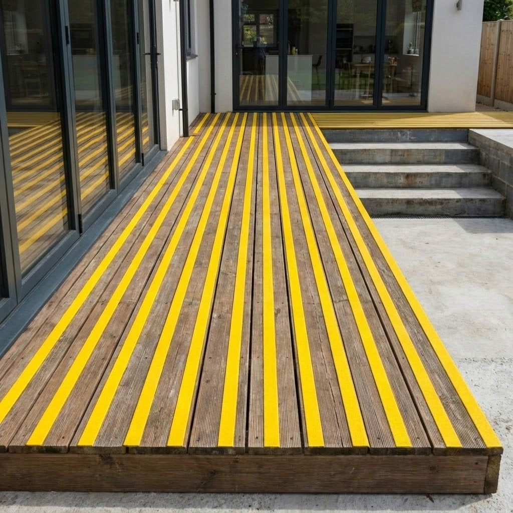 Premium Heavy Duty 600mm Anti-Slip Decking Strips – GRP Non-Slip Safety Strips for Garden, Steps & Patio with 6 Colors Available